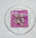 Lilac Lotus Candle on a Glass Plate